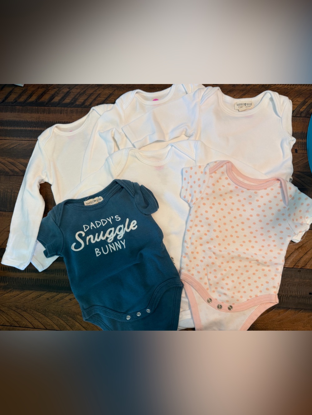 Multiples White, Navy & Pink Baby One-Piece Bodysuit Set